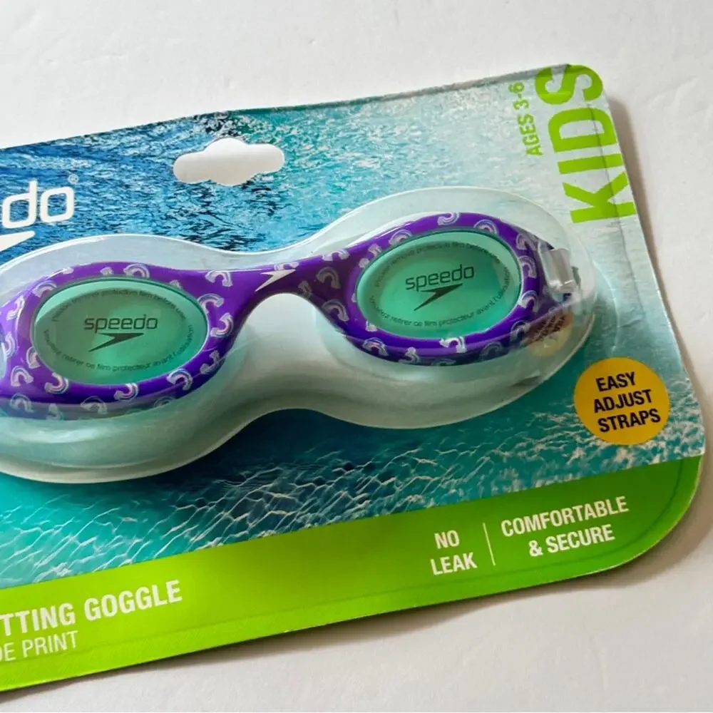 SPEEDO KIDS Glide Print Anti Fog No Leak Best Fitting Goggles  New in Package